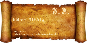 Wéber Mihály névjegykártya